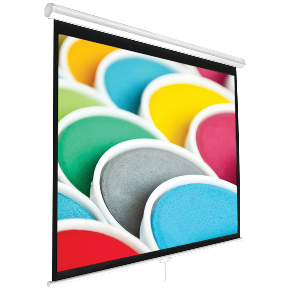 Pyle 72-In. Manual Pull-Down Projector Screen, 4:3 Matte White