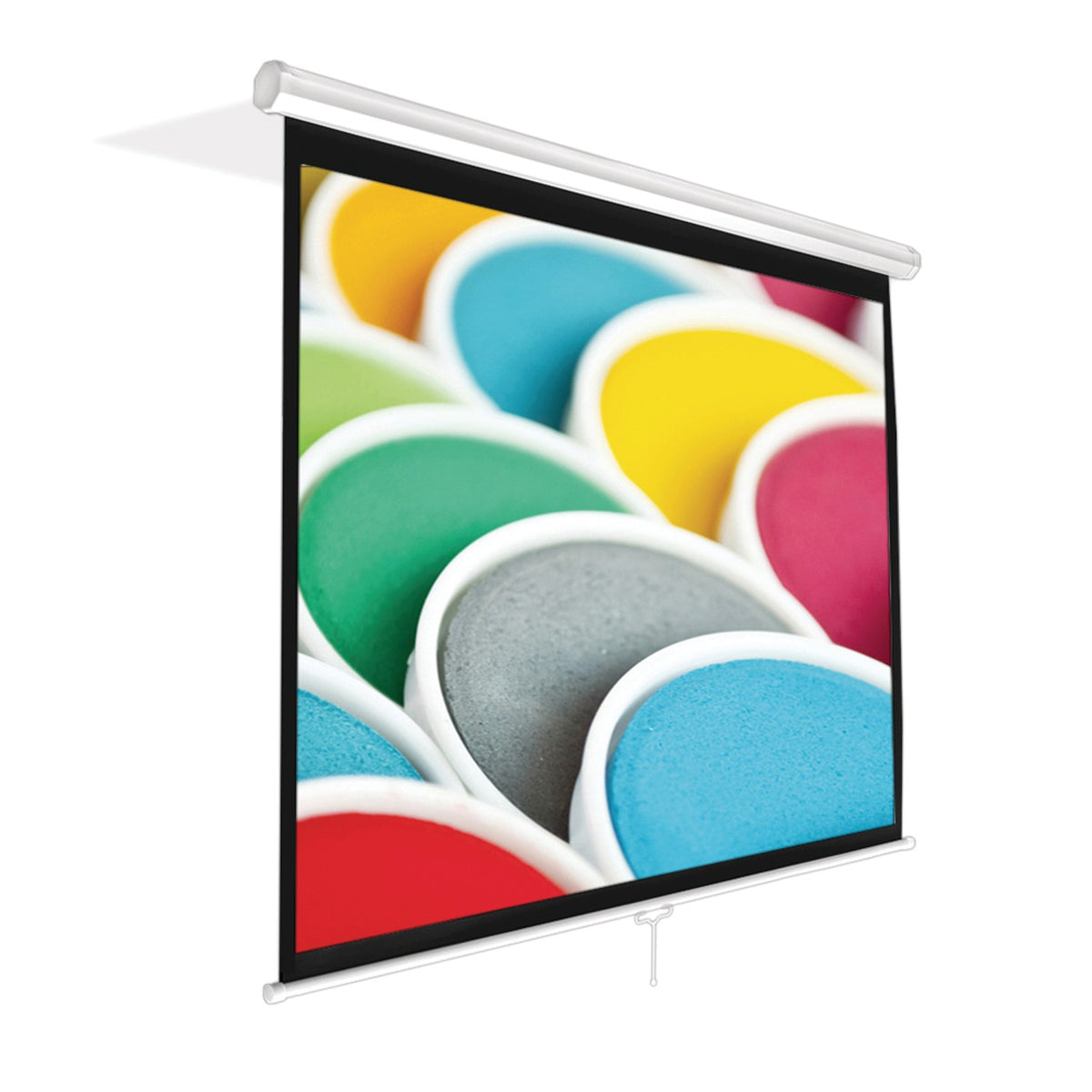 Pyle 72-In. Manual Pull-Down Projector Screen, 4:3 Matte White - view 2