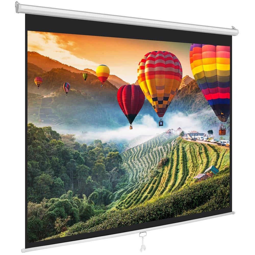 Pyle 84-In. Manual Pull-Down Projector Screen, 4:3 Matte White - view 6