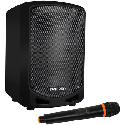 Pyle Compact Portable Bluetooth PA Speaker with 6.5-In. Woofer, Wireless Mic & Rechargeable Battery