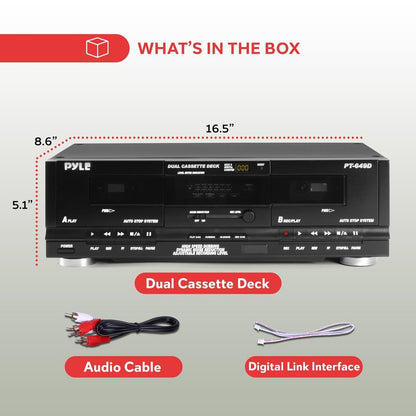 Pyle Rack-Mount Dual Cassette Deck with High-Speed Dubbing - view 7
