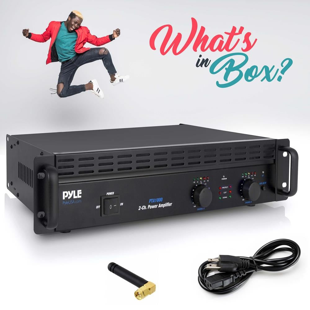 Pyle 1,000W Bridgeable 2-Channel Rack-Mount Pro Power Amplifier with Bluetooth - view 7