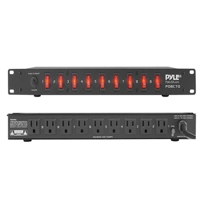 Pyle 9-Outlet 15A Rack-Mount Power Conditioner with Individual Switches