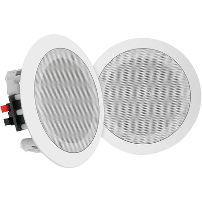 Pyle 8-In. 250W Bluetooth In-Ceiling/In-Wall Speaker Pair with Polymer Tweeter, 8 Ohms