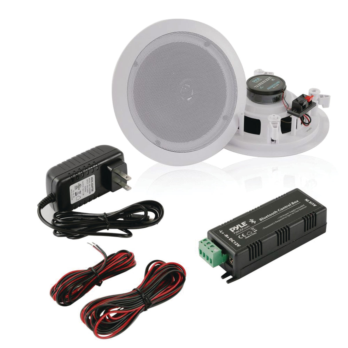 Pyle 8-In. 250W Bluetooth In-Ceiling/In-Wall Speaker Pair with Polymer Tweeter, 8 Ohms - view 3
