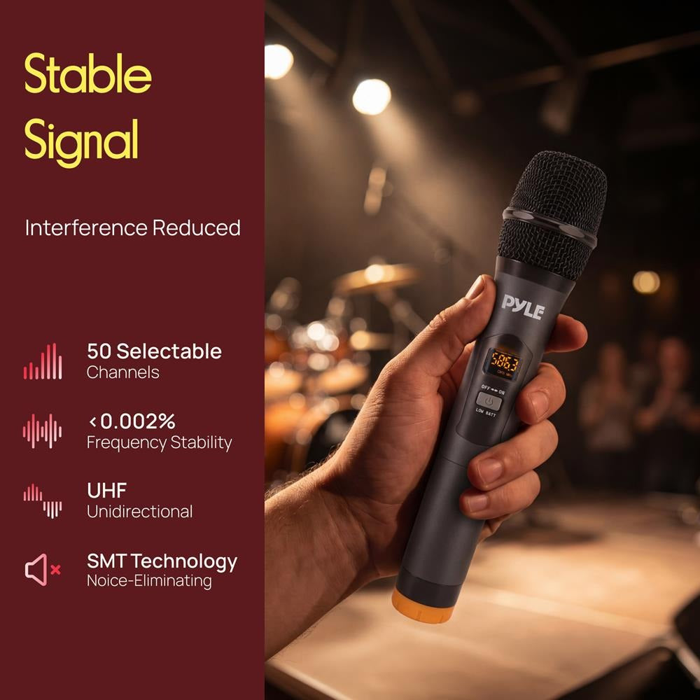 Pyle UHF Wireless Microphone System with 4 Handheld Mics & Bluetooth - view 7