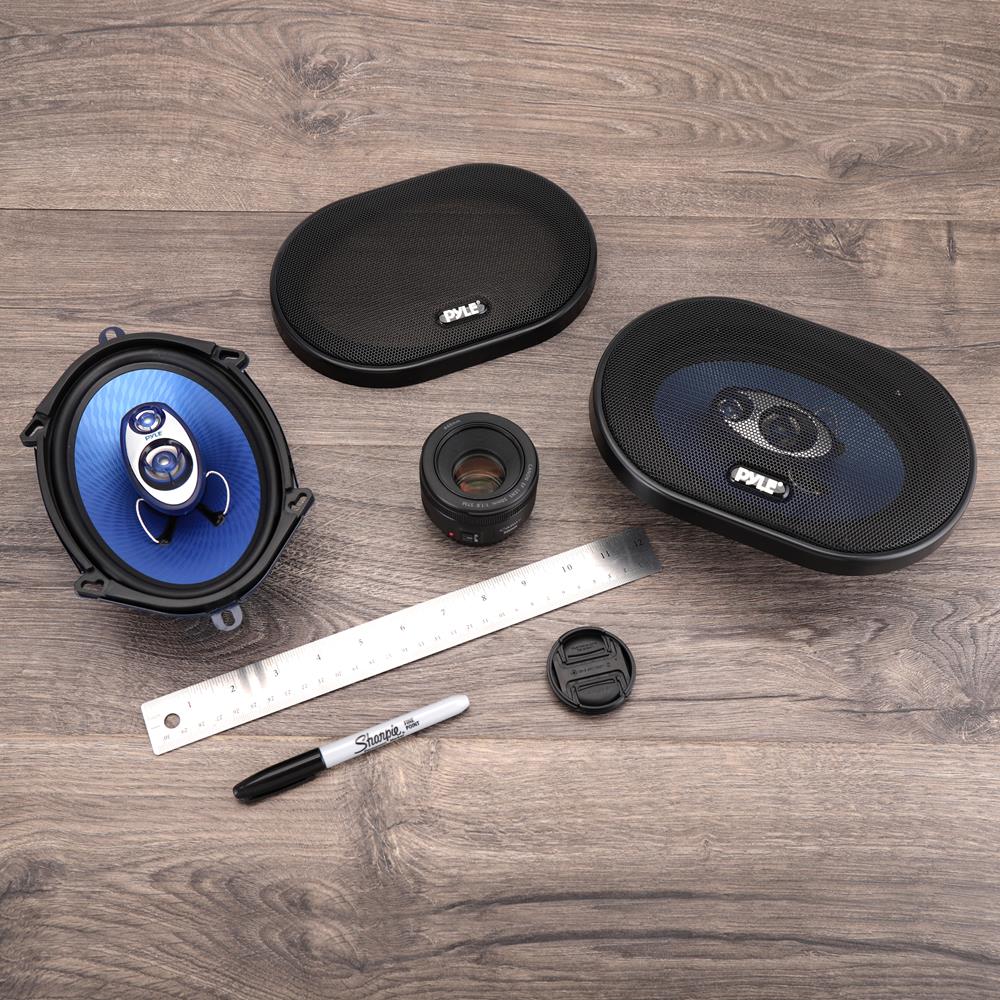 Pyle Blue Label 5x7/6x8 In. 300W 3-Way Coaxial Car Speakers, Pair - view 8