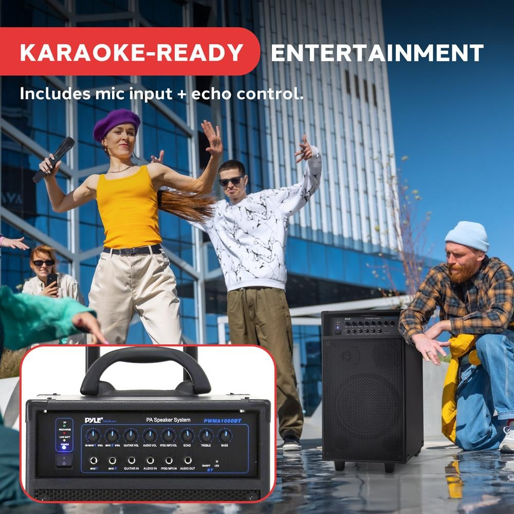 Pyle Portable Bluetooth PA Speaker System with 10-In. Sub, Wheels & Rechargeable Battery - view 8