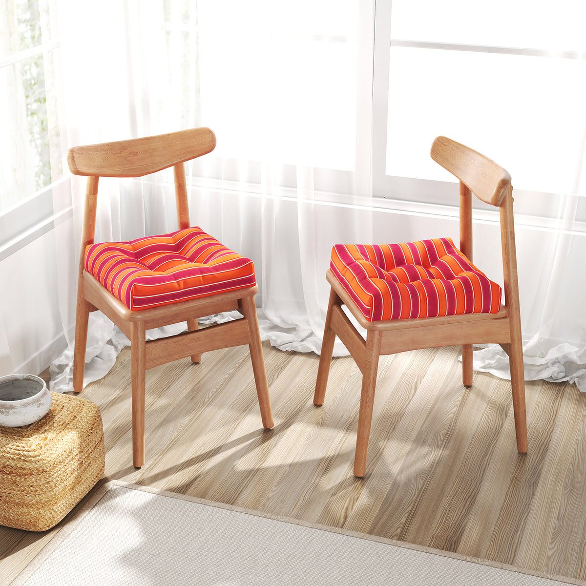 21x21 Inch Patio Chair Seat Cushion Pads - Indoor & Outdoor