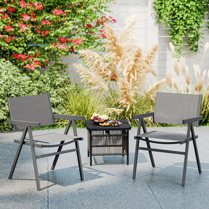 Outdoor Dining Chairs Set of 2 with Breathable Fabric