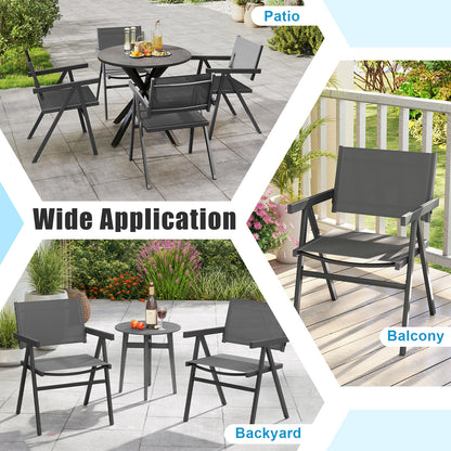Outdoor Dining Chairs Set of 2 with Breathable Fabric