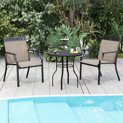 Patio Dining Chairs Set of 2 with Breathable Fabric