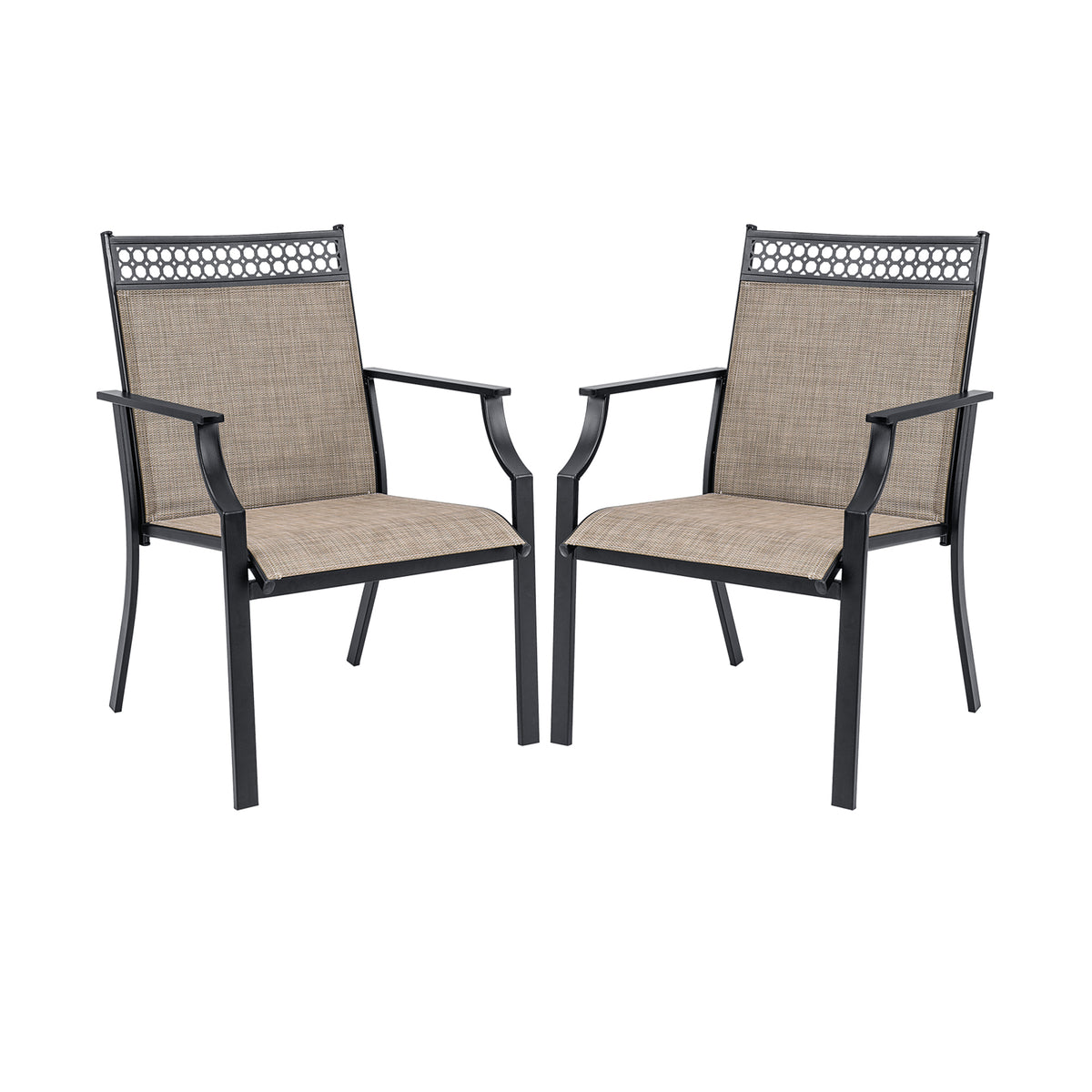 Patio Dining Chairs Set of 2 with Breathable Fabric