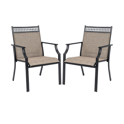 Patio Dining Chairs Set of 2 with Breathable Fabric