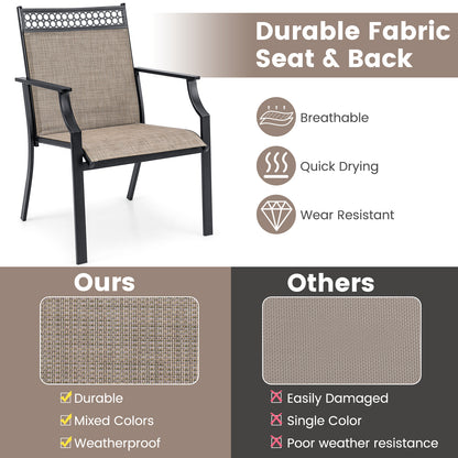 Patio Dining Chairs Set of 2 with Breathable Fabric