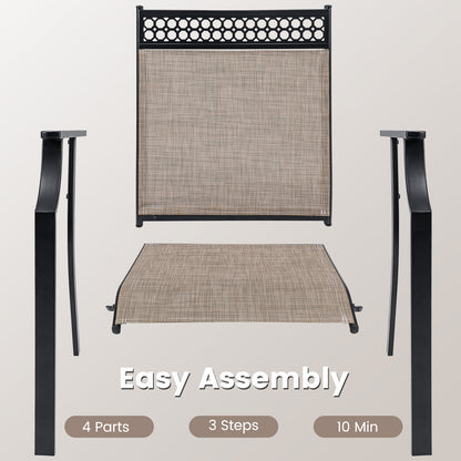 Patio Dining Chairs Set of 2 with Breathable Fabric