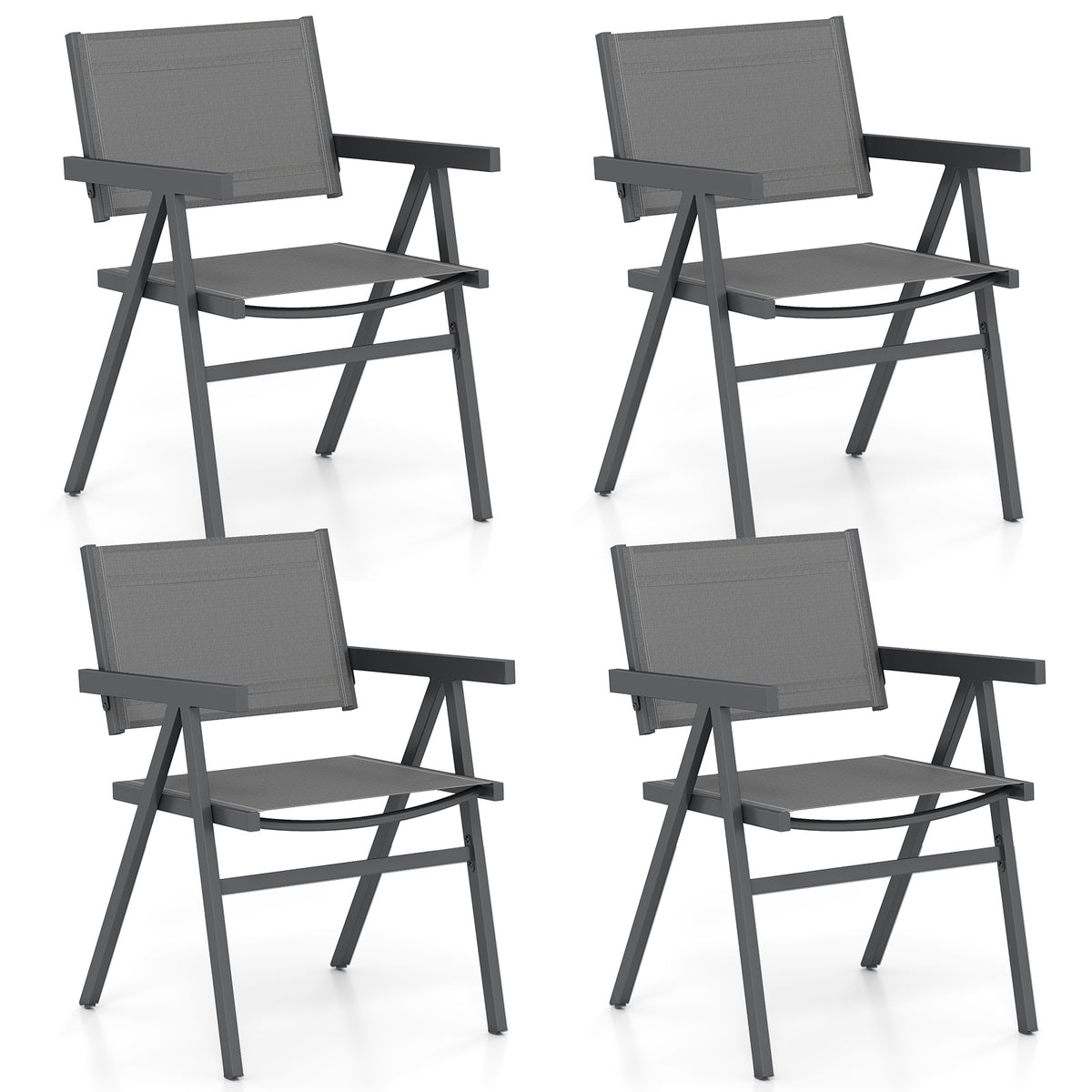 Outdoor Dining Chairs Set of 2 with Breathable Fabric