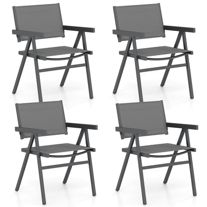 Outdoor Dining Chairs Set of 2 with Breathable Fabric
