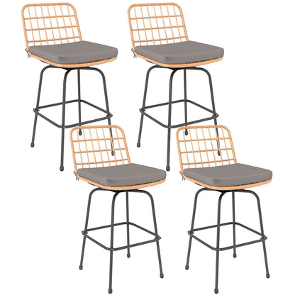 Swivel Patio Barstools Set of 2 with Cushions