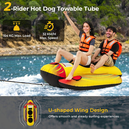 1 or 2 Person Inflatable Towable Tube Banana Boat for Boating