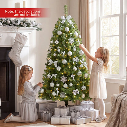 Pre-Lit Artificial Christmas Tree with 200/500 Warm White LED Lights-S