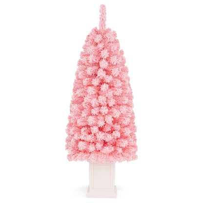 Pre-Lit Potted Christmas Tree with Warm White LED Lights