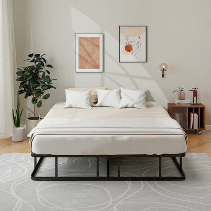 Queen Size Bed Frame with Metal Slat Support