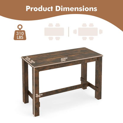 Rectangular Farmhouse Kitchen Table for Dining Room and Kitchen