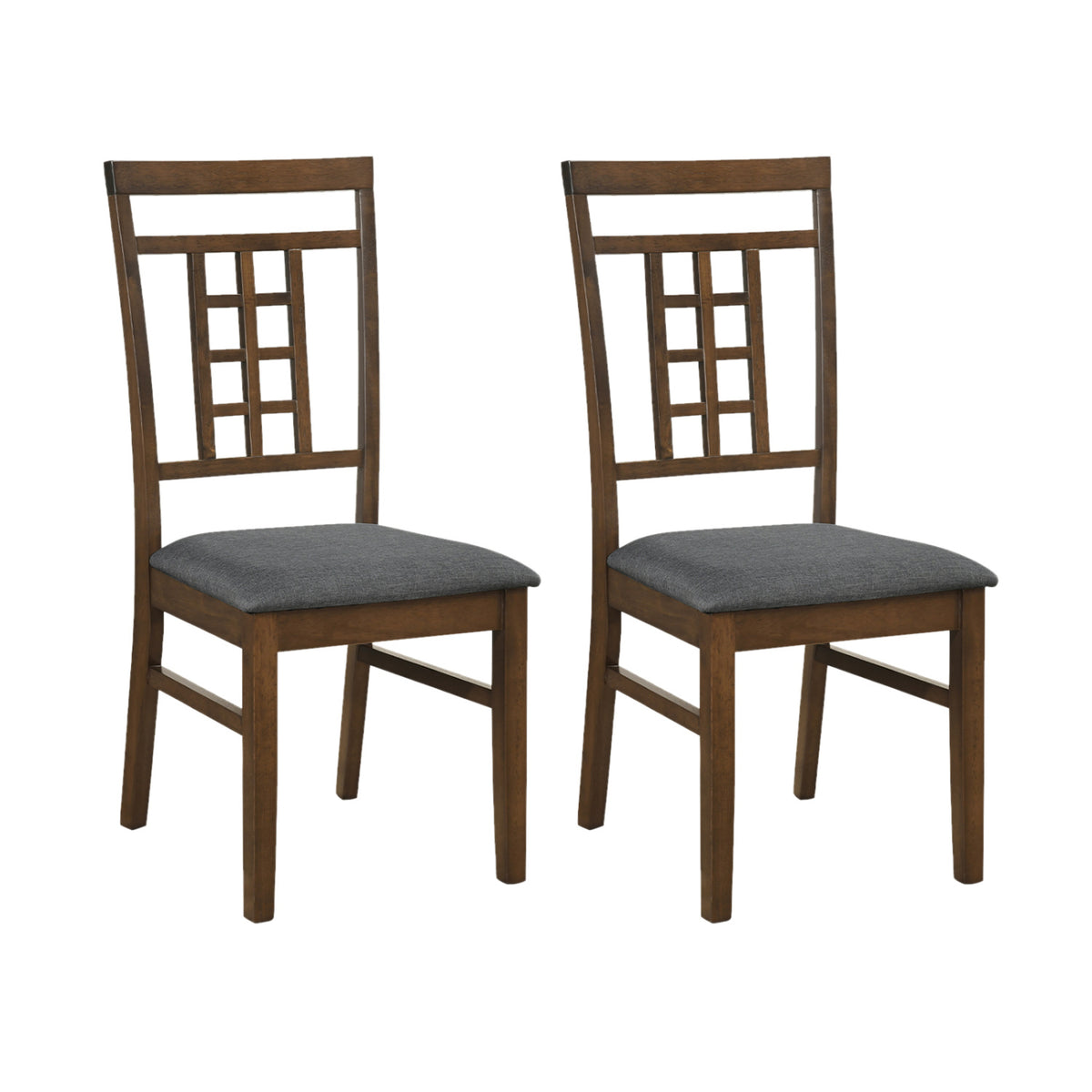 Dining Chairs Set of 2 with Lattice Back and Padded Seats