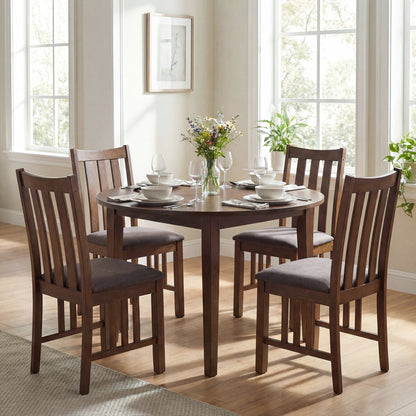 Dining Chairs Set of 2 with Slat Back and Padded Seats