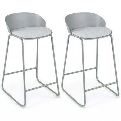 Counter Height Bar Stools Set of 2 with Curved Backrest