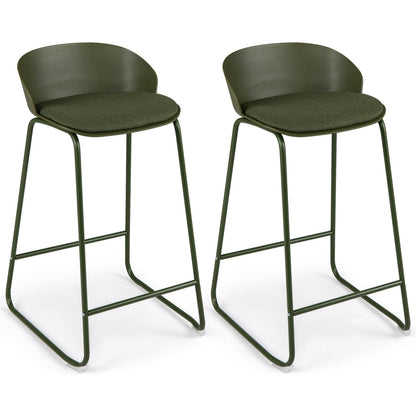 Counter Height Bar Stools Set of 2 with Curved Backrest