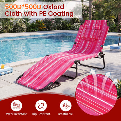 Folding Tanning Chair with Face Hole & 3 Pillows - Set of 2