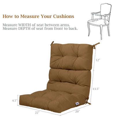 High Back Chair Cushion Set of 2 with Adjustable Height