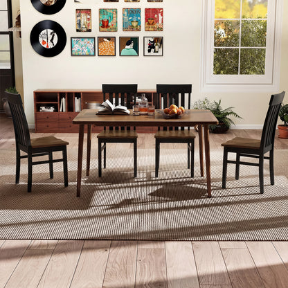 Dining Chairs with Slatted High Backrest, Set of 2