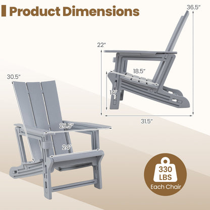 Adirondack Chairs Set of 2 with Cup Holders