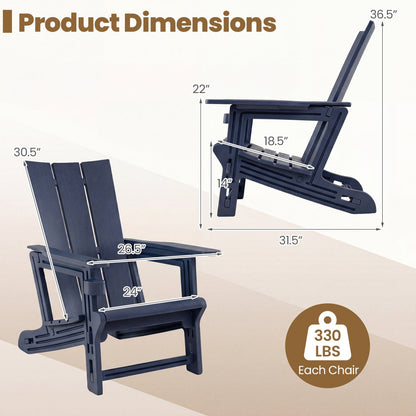 Adirondack Chairs Set of 2 with Cup Holders