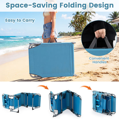 Adjustable Tanning Lounge Chair Set of 2 with Face Hole