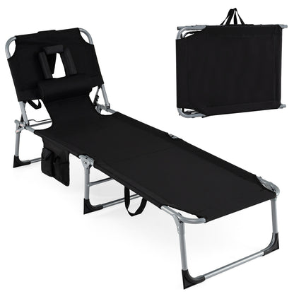 Adjustable Tanning Lounge Chair Set of 2 with Face Hole