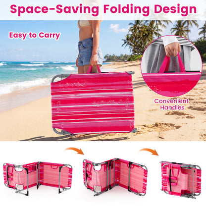 Adjustable Tanning Lounge Chair Set of 2 with Face Hole