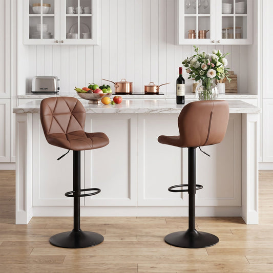 Swivel Bar Stools Set of 2 with Adjustable Height