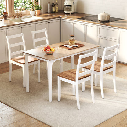 Wood Dining Chairs Set of 2 with Ladder Back
