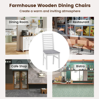 Wooden Dining Chairs Set of 2 with Padded Seats