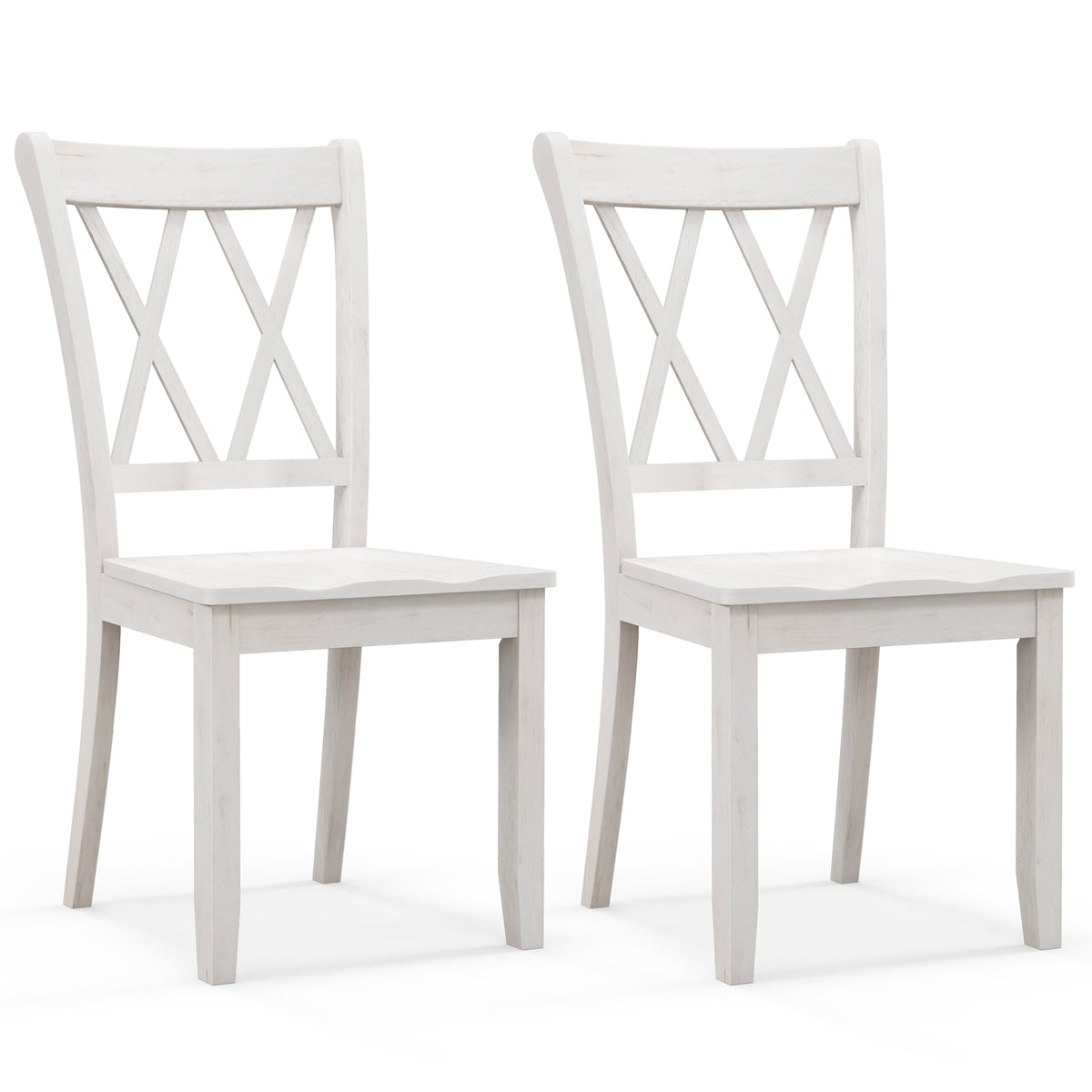 Cross Back Dining Chairs Set of 2 - Rubber Wood