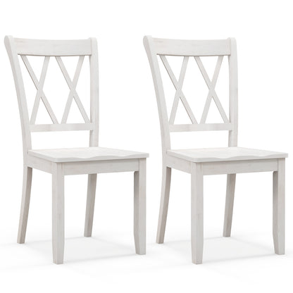 Cross Back Dining Chairs Set of 2 - Rubber Wood
