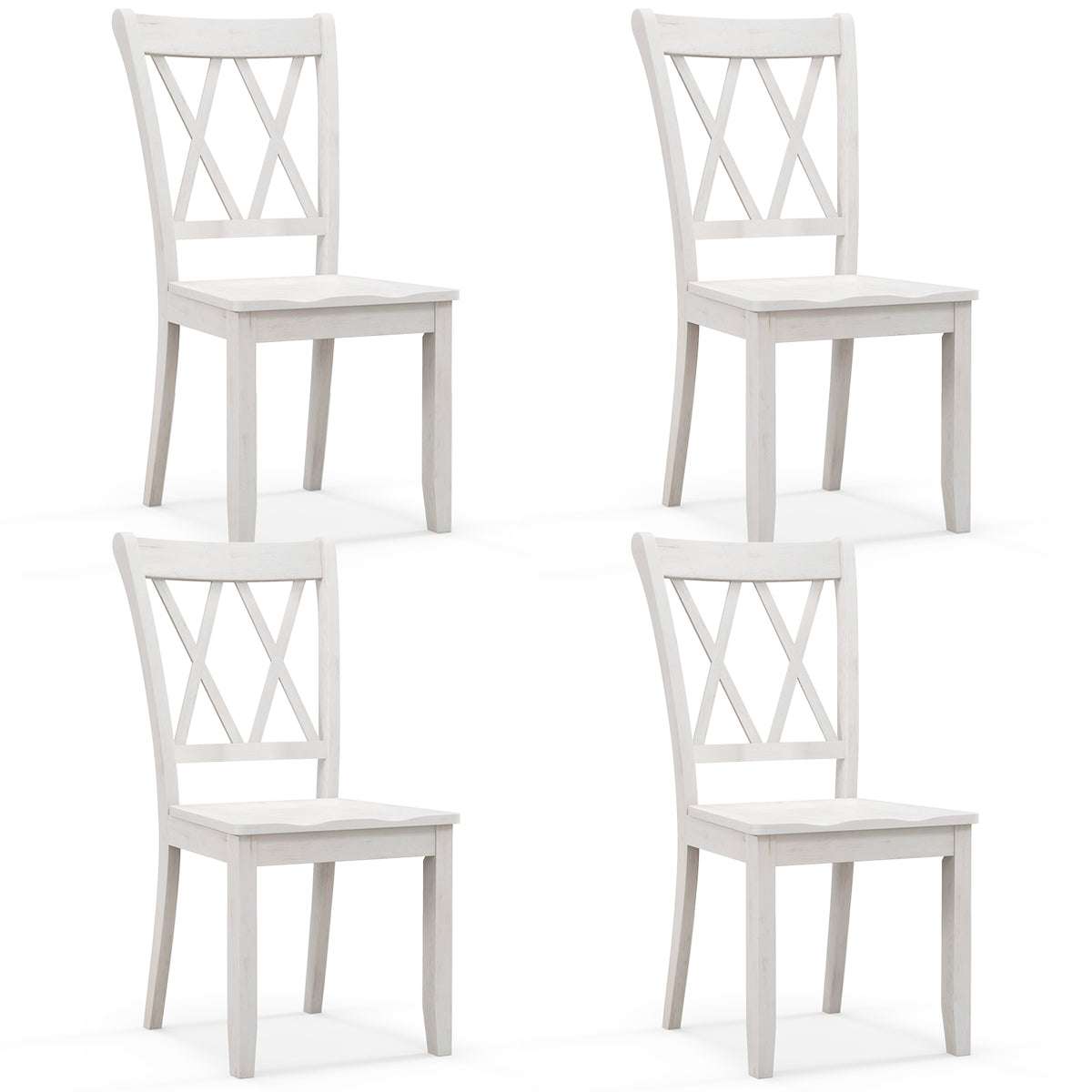 Cross Back Dining Chairs Set of 2 - Rubber Wood