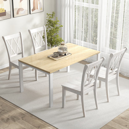 Cross Back Dining Chairs Set of 2 - Rubber Wood