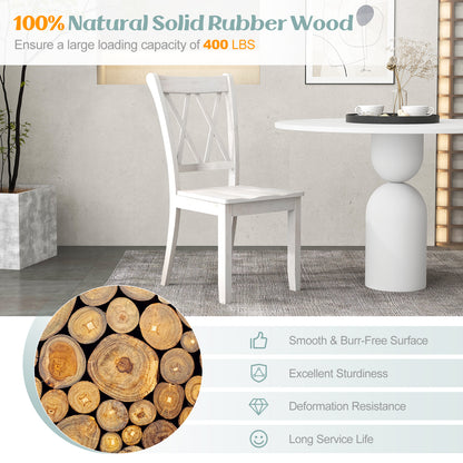Cross Back Dining Chairs Set of 2 - Rubber Wood