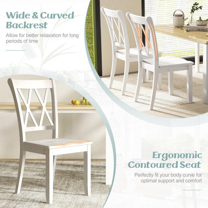 Cross Back Dining Chairs Set of 2 - Rubber Wood