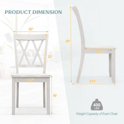 Cross Back Dining Chairs Set of 2 - Rubber Wood